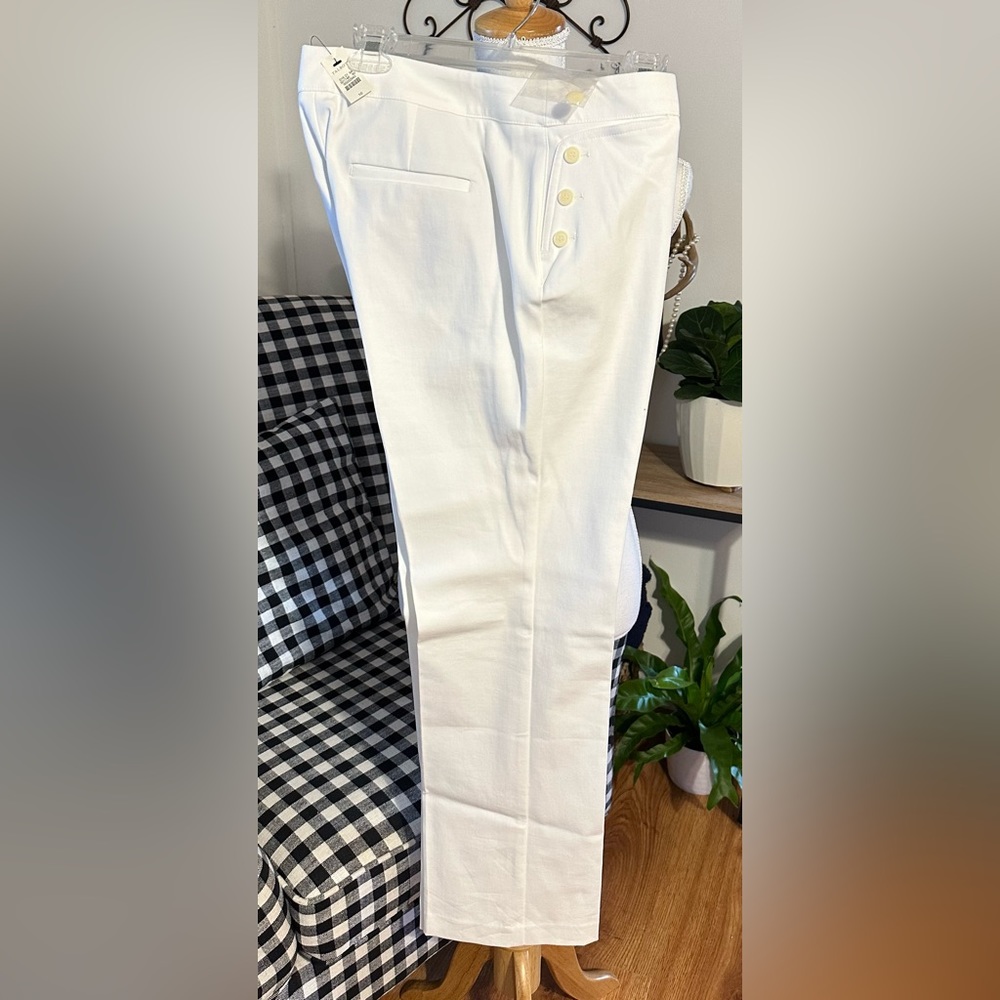 Talbots Size 10 White Trousers(0011)